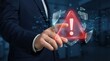 © Gibster - Phishing alert warning for online banking scam fraud protection with mobile security to prevent financial loss and cybercrime threats
