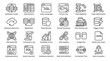© herok9966 - Database icon collection set with black outline, representing database cluster, schema, query language, primary key, migration, and optimization concepts.