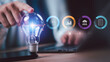 © Images for you - Innovation manager uses artificial intelligence, process improvement, data analytics, automation, strategic planning, workflow optimization, performance monitoring to drive digital transformation.