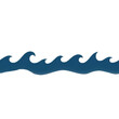© NayaiP - Illustration vectorielle d'une vague de mer bleue stylisée et minimaliste isolée sur un fond blanc pur pour des projets de design graphique créatifs