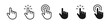 © ArtStock - Hand click icon set featuring cursor hand gestures in outline and flat styles for user interface, interaction and navigation, vector illustration