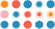 © RENYRANI - Starburst labels set, sale badge icons, discount stickers collection, promo tags vector illustration.
