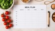 © Crazy Dark Queen - Weekly meal plan template with fresh food ingredients