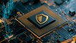 © byakuyaai - cpu chip with shield logo on circuit board, symbolizing data protection