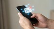 © Gibster - Phishing alert warning on mobile phone screen shows scam message for online banking fraud protection and security notification