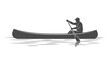 © Icha Arleza - Silhouette of man canoeing on water, paddling a long boat, adventure and leisure