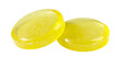 © Sophie - Two shiny yellow oval hard candies, isolated on transparent background