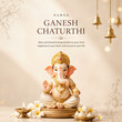 © Nishanth - Creative Ganesh Chaturthi social media post with Lord Ganesha idol and festive decor