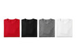 © Arian - Folded cotton t-shirts in red black grey white colors neatly as PNG asset