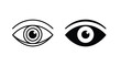 © Sonjita - Two human eyes black and white silhouette on a white background