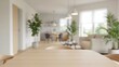 © Md. Nasim Uddin - Empty wooden table photo blurred bright living room background product display mockup