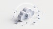 © Alfik A - Abstract cloud computing network illustration with server database and digital devices 3d.