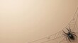 © kamranh4455 - Minimalist halloween spider web 3d composition with copy space for holiday text