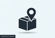© Adnan - Delivery package tracking icon with a location pin