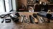 © Dancok - Professional barber tools arranged on wooden table.
