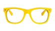 © devdesignnotes - Yellow eyeglasses spectacles accessory for vision correction or fashion style featuring thick plastic frame design 