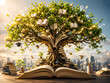 © papa - Education Concept with Books Transforming into a Glowing Knowledge Tree