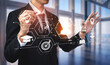 © InfiniteFlow - Business professional interacting with digital interface showcasing data analysis, technology, and education concepts in modern office environment. Bitwise.