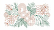 © najVilux - Abstract botanical illustration with geometric shapes and flowing line art elements.