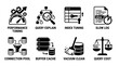 © MAHMUDA  - Performance tuning and query optimization database icons illustrating system efficiency and tuning with performance connection collection technology database optimization efficiency analysis