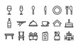 © Rasedul - Catering and Event Dining Black Outline Vector Icon Set