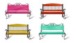 © SAYEDA - Colorful park benches for outdoor seating areas transparent background