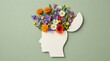 © Smartra - Human head silhouette with colorful spring flowers blooming inside