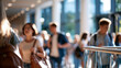 © Kateryna - Sharp focus image of students and staff practicing a bright school emergency preparedness drill cropped composition with faces out of frame safety training concept education security