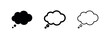 © liubomir118809 - Cloud thought bubble icon set. Brainstorming and communication symbol. Speech balloon vector illustration.