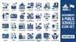© Md - Government and Public Service Editable Stroke Line Icons Collection for Administration, Civic Services, Public Safety and Community Support