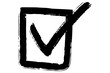 © Joy - Hand drawn ink checkbox with a tick mark inside for business and survey design