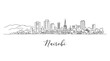 © backstock - Minimalist black and white cityscape of Nairobi showcasing skyline with modern buildings and iconic church structures beneath a