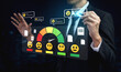 © InfiniteFlow - A concept of customer feedback analysis and satisfaction reporting. A dashboard for reviewing user comments, ratings, and overall satisfaction scores. Motif