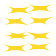 © TAHURA - Repeating pattern of stylized yellow speech bubbles and white shapes on a white background a modern graphic design element