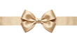 © Hosnibee_PNG - Luxurious golden satin ribbon tied into an elegant bow with smooth fabric texture and soft highlights captured on transparent background