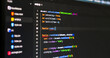 © MEDIAIMAG - Close-up detail of web software script code typing on screen