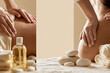© S-DESIGN - A relaxing massage with aromatic oil and smooth stones, promoting tranquility and well-being