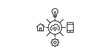 ©  شفافة خلفية - Smart home hub diagram with cloud and mobile device connectivity icons.