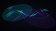 © Epityzo - Neon Cyan Holographic Waves Dynamic Halftone Abstract Design