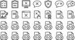 © Liton - Document evaluation and rejection line icon set vector illustration for contract approval test feedback checkmark error or failure status