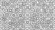 © Lakers - Seamless Pattern of Intricate Gears and Cogs in Black and White Line Art