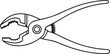© SHAHELA - Adjustable groove joint pliers tool with wide grip jaws outline drawing for plumbing work