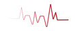 © Sk - Red heartbeat ECG waveform line isolated on white background. Sharp medical pulse pattern represents heart activity and monitoring for healthcare, cardiology, fitness, posters and graphic design