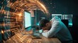 © Panuwat - Overwhelmed developer struggling with a massive wave of code debugging errors.