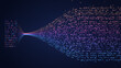 © Motion Video Point - Colorful big data conversion concept binary code stream flowing through fiber optic lines technology background