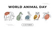 © Harun - World animal day announcement with hand drawn animal icons for october event cute animals nature conservati
