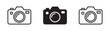 © Unique - Camera icons set black outline style and silhouette flat design graphic elements for photography.