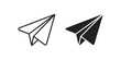 © SAJID - Black paper plane icon for messaging apps and travel design elements.