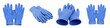© itlada - Blue nitrile gloves isolated on white background featuring disposable rubber medical examination gloves in various angles for healthcare, hygiene, laboratory safety, and hospital protection