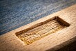 © Leo Rohmann - Wooden mortise detail in textured timber for joinery and craft work
